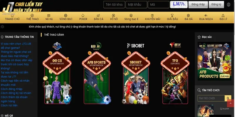Thể thao J7bet - Nơi hội tụ các loại kèo cược với tỷ lệ thắng cao Tại sao thể thao J7Bet lại thu hút nhiều người tham gia ?